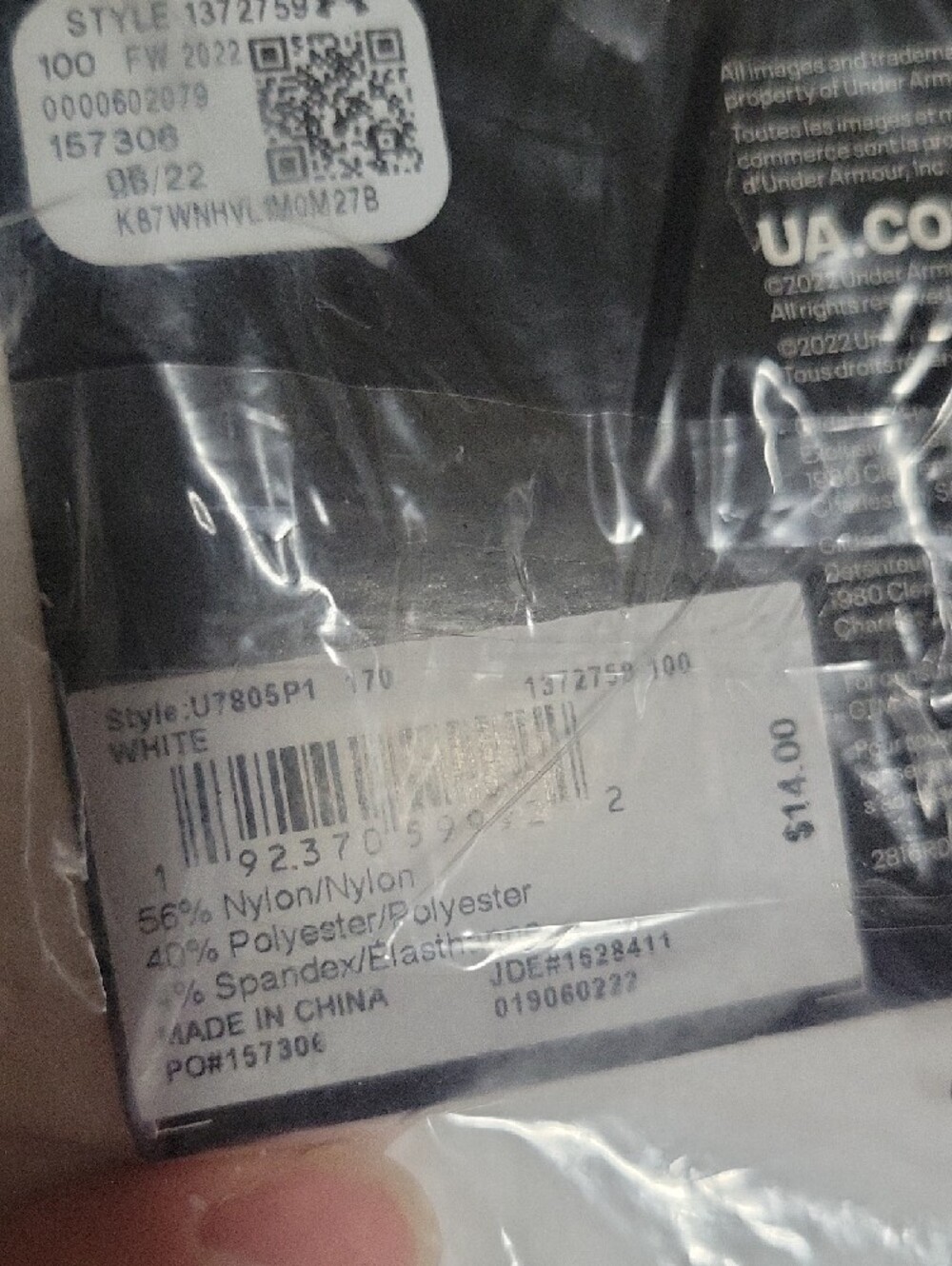 Under Armour White Soccer Socks with Black Logo - 6 Pack - Picture 4 of 4